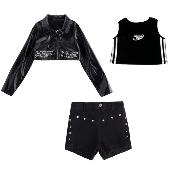 Girls Jazz Dance Accommodation Hip Hop Trendy Cool Fashionable suit Model Trendy Dress Girls Jazz Performance Clothes