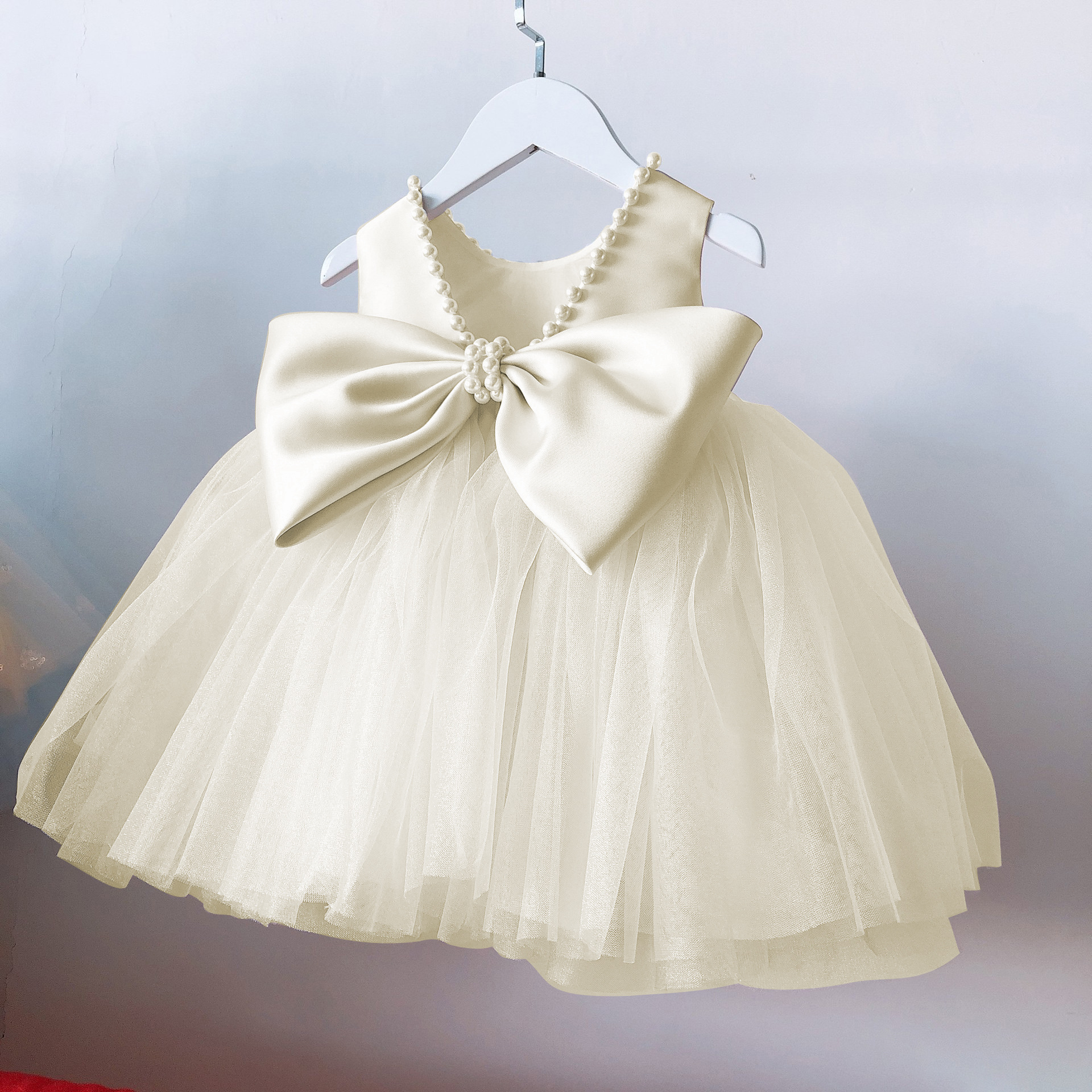Verano nuevo europeo y americano transfronterizo vestido de novia para niños rendimiento de las niñas cumpleaños princesa mullido vestido MIDI entrega de una sola pieza