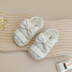 女小童涼鞋嬰兒學步鞋子夏季包頭兒童鞋新款女寶寶鞋蝴蝶結公主鞋