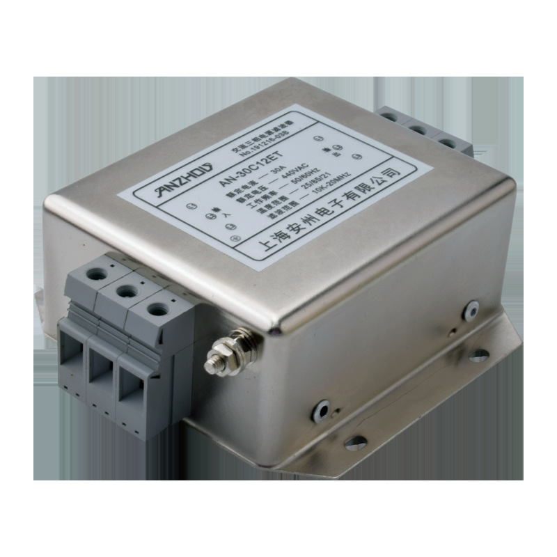 20A端子式三相电源滤波器 AN-20C12ET 三相三线滤波器20A端子安装