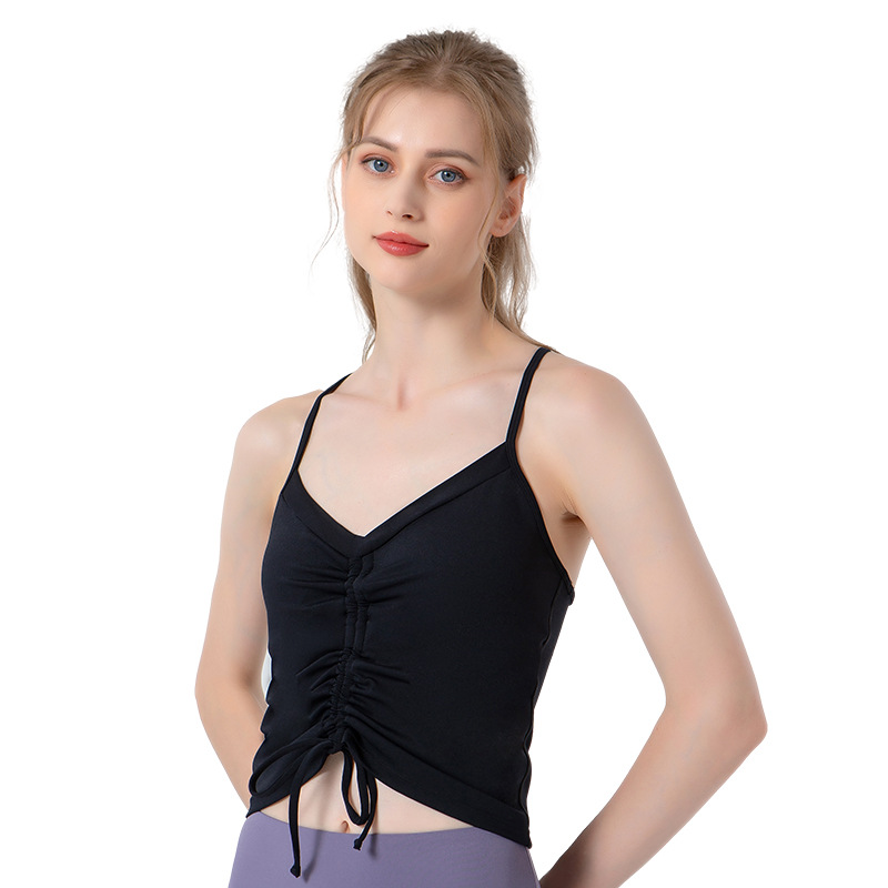 Primavera y verano nuevo cordón arco yoga chaleco slim fit con almohadilla de pecho yoga ropa interior fitness Sling top