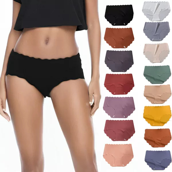 Cross-border explosions European and American ice silk seamless underwear women's thin breathable cotton foreign trade plus size ladies underwear wholesale