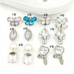 廠家新款鑲鑽蝴蝶鑲鑽領結愛心洞洞鞋扣DIY配件 洞洞鞋扣飾品