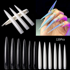 Cross-border New Nail Art Display Salon Nail Art Nail Art Nail Pieces Extra Long Fake Nail Pieces Practice 120pcs