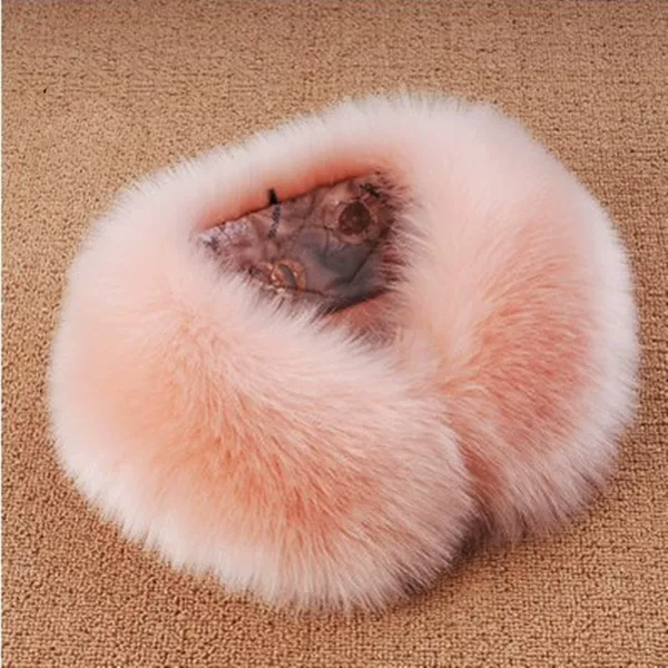 European and American Cross-Border Fur Scarf Wholesale, down Jacket Parka Hat Strip Decoration, Furry Neck Warmer, Solid Color