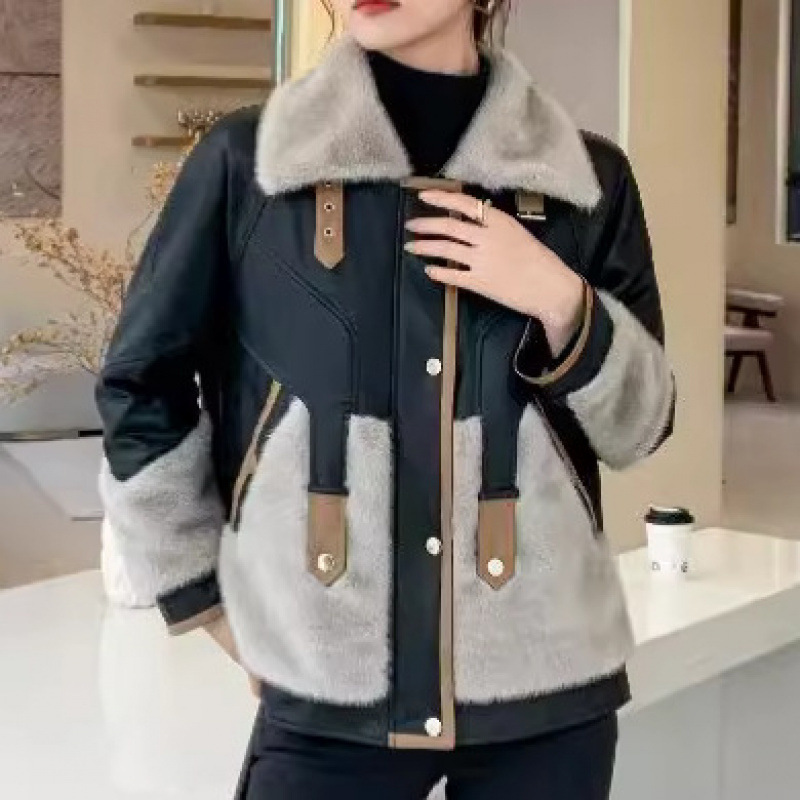Full Network Low-Price Short Faux Mink Fur Coat Women's Warm Cotton Thickened Fashion Trendy Stylish Jacket Women