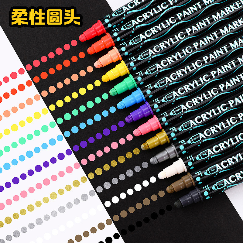 クロスボーダー双頭アクリルマーカーペン 60 色水性顔料カラーペンセラミック落書きマーカーペン|undefined