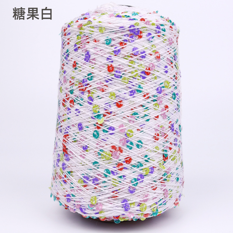 Silk Yue / mano DIY hilo de algodón multicolor brillante 3mm + 6mm sequilla 250 gramos de hilo de aguja de ganchillo