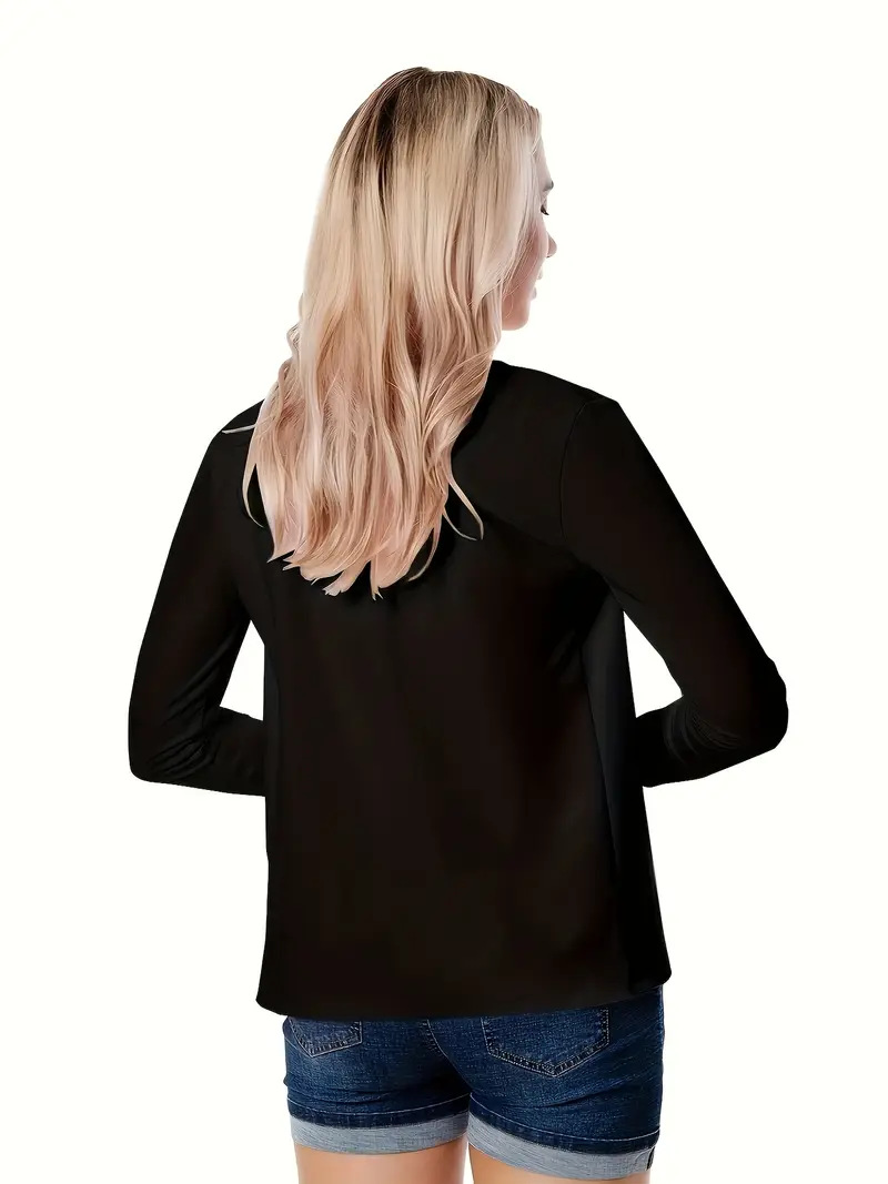Women’s Black Blazer With Stand Up Collar Elegant Fitted Outerwear_voghion.com