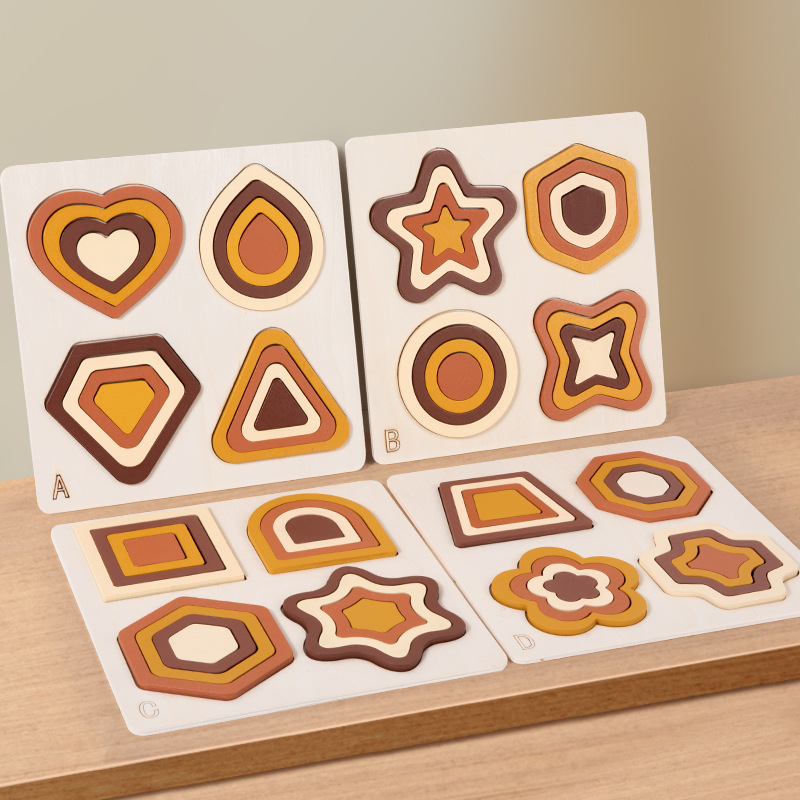 CPC madera educación temprana forma geométrica bloques de construcción rompecabezas multi-tema rompecabezas descomposición combinación material didáctico juguetes educativos