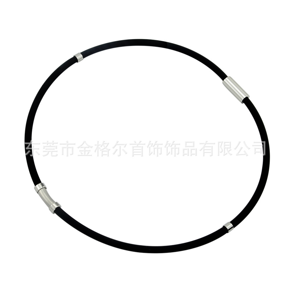 Estilo europeo y americano de silicona anión energía collar de hombres y mujeres terapia magnética hebilla collar versátil moda deportes cuello anillo al por mayor