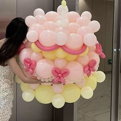 博主爆款DIY生日蛋糕气球创意惊喜造型装饰女生儿童生日派对布置