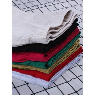 Middle-Aged and Elderly Women's Summer Elastic High-Waisted Mom's Pants Middle-Aged Women's Mid-Pants Summer Thin Loose Cropped Pants