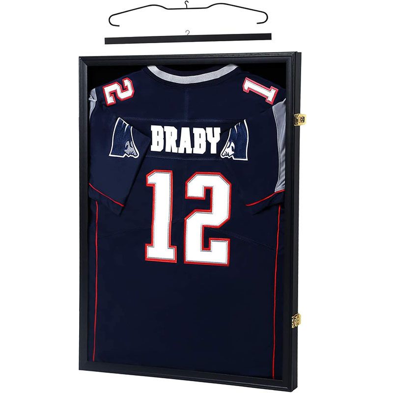 Jersey Display Cabinet Shadow Box Sweatshirt Storage Box Jersey Collection Display Wooden Box Wall Souvenir Storage Box