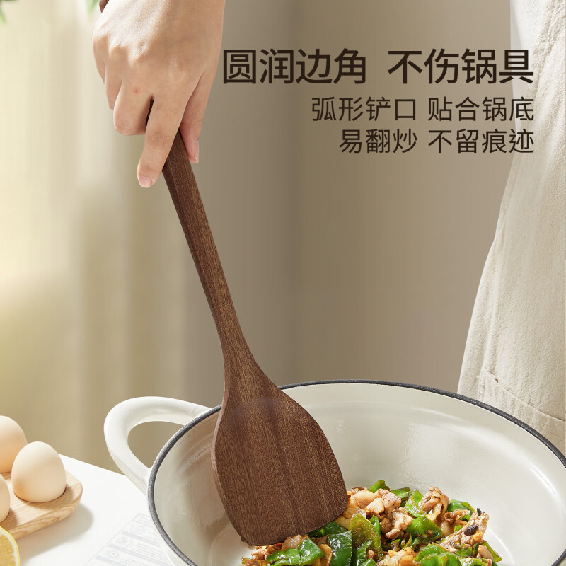 スパチュラ ゴールドラベル 黒檀スパチュラ ノンスティック調理スパチュラ 木製スパチュラ 調理用 家庭用 高温耐性 火傷防止|undefined