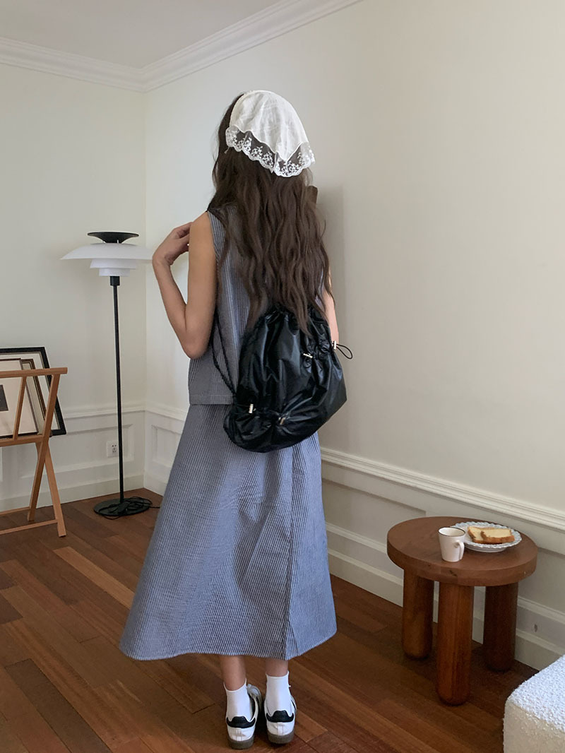 2024 Korean Ins niche design drawstring pleated silver for women commuting versatile casual small backpack_voghion.com