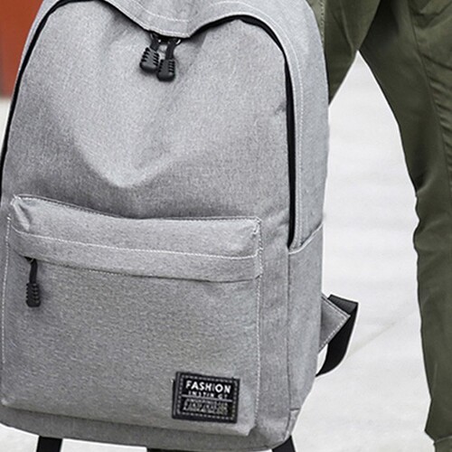 Leisure Dual-Compartment Backpack Waterproof Travel Bag Laptop Bag Wholesale Student Bag Black Simple Foreign Trade
