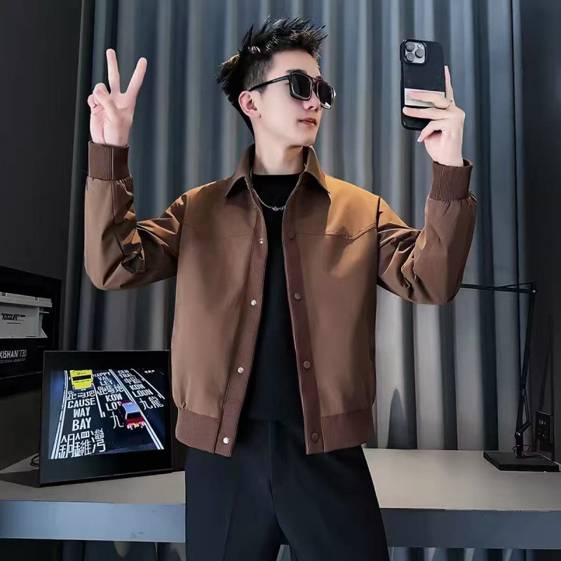 Retro, minimalist, solid-color, high-end, patchwork-style, casual new arrival, ribbed collar, decorative cardigan, windproof jacket