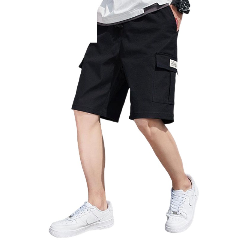 Pantalones cortos de verano de los hombres sueltos más tamaño overoles deportivos multi-Bolsillo verano recto quinto pantalones marca de moda Pantalones medios comercio exterior