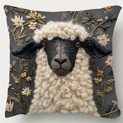 国境を越えて人気のあるワレ黒鼻羊抱き枕カバー刺繍3dアマゾンのリビングルームのソファクッション枕カバー