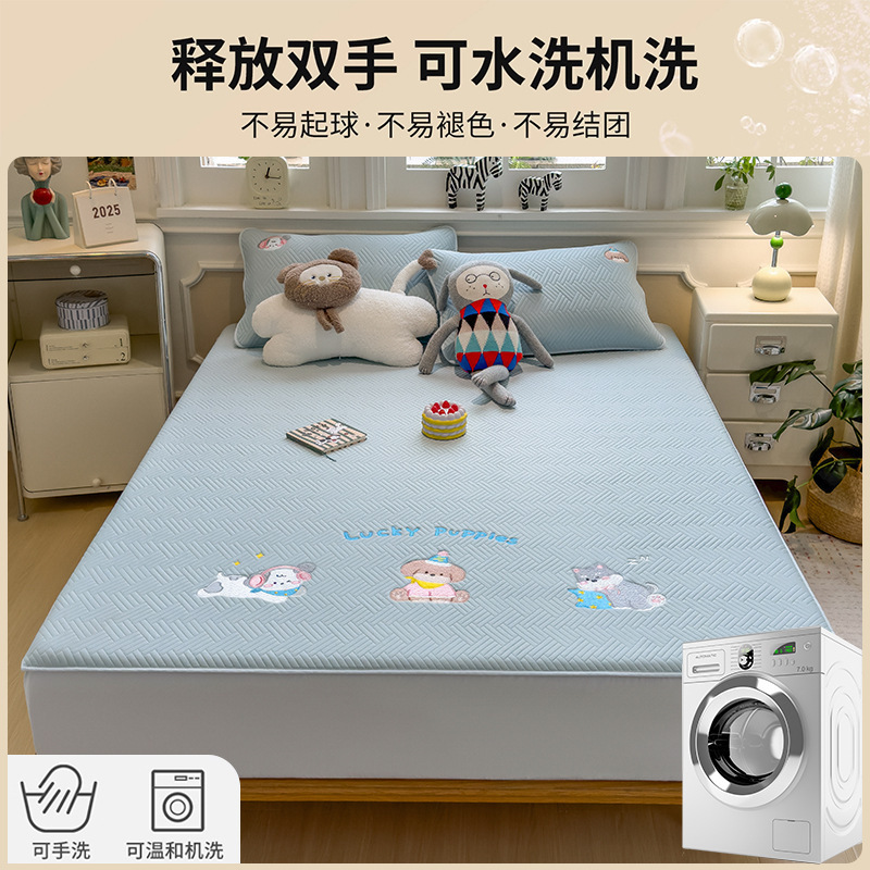 Caricatura para niños engrosados cama de algodón mono pieza 2025 nueva cubierta de cama Simmons cubierta de colchón universal