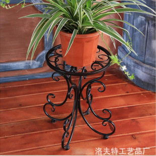 Vintage Wrought Iron Flower Pot Rack Balcony Floor-to-Floor Green Diet Flower Rack Corridor Corridor Creative Decorative Potted Flower Rack