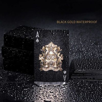 Black gold poker durable waterproof washing Gold foil high-grade poker Party desktop Fight against landlords PVC Cards