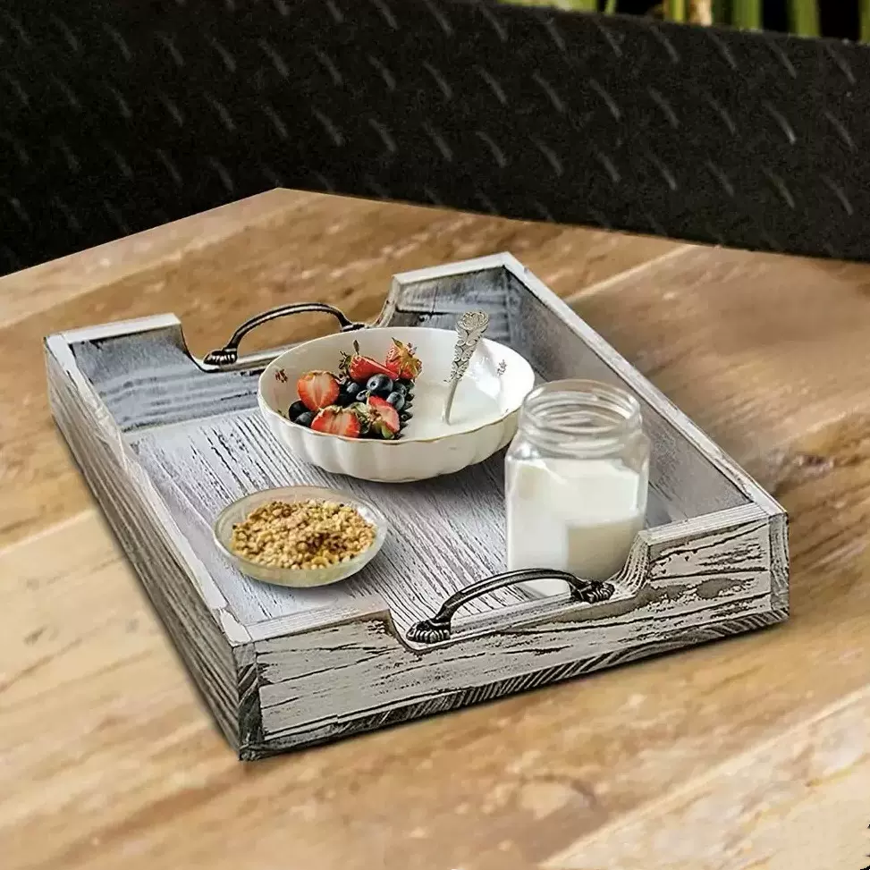 托盘新款北欧酒店餐厅客厅水杯茶盘水果盘胖杉木质盘子托盘摆盘