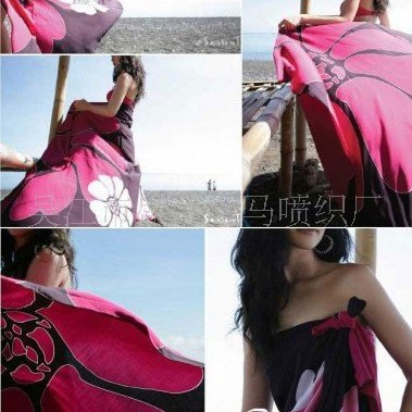 沙滩巾再生双面绒印花沙滩巾披肩浴巾海边度假速干防沙沙滩巾