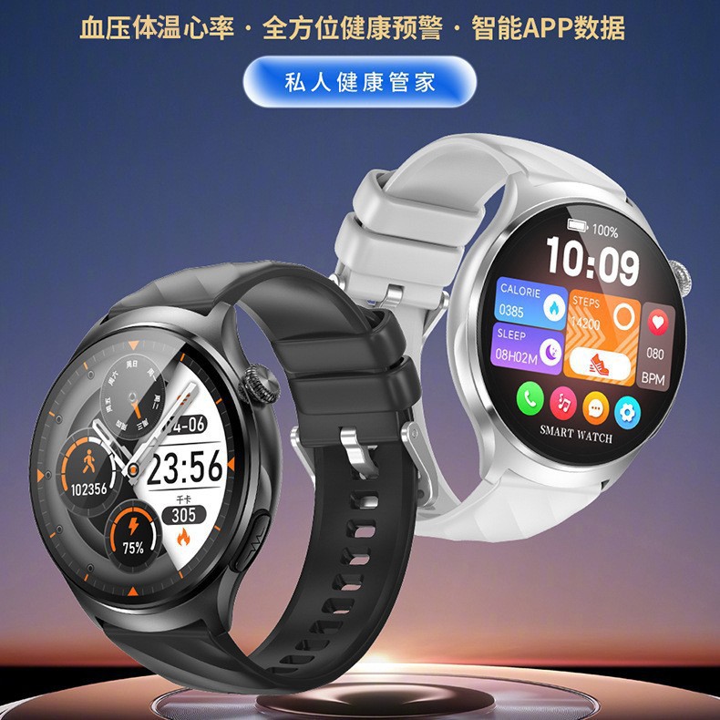 Monitoreo de presión arterial reloj inteligente electrónico multifuncional temperatura corporal saludable frecuencia cardíaca transmisión de voz reloj pulsera deportiva image 3