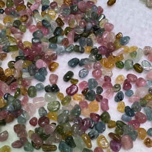 Tourmaline with type loose beads tourmaline small sugar bean loose beads suitable for DIY