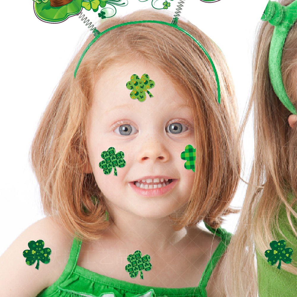 Nuevo st. día de patrick decoración del partido pegatinas irlandés festival sobre decoración trébol pegatinas