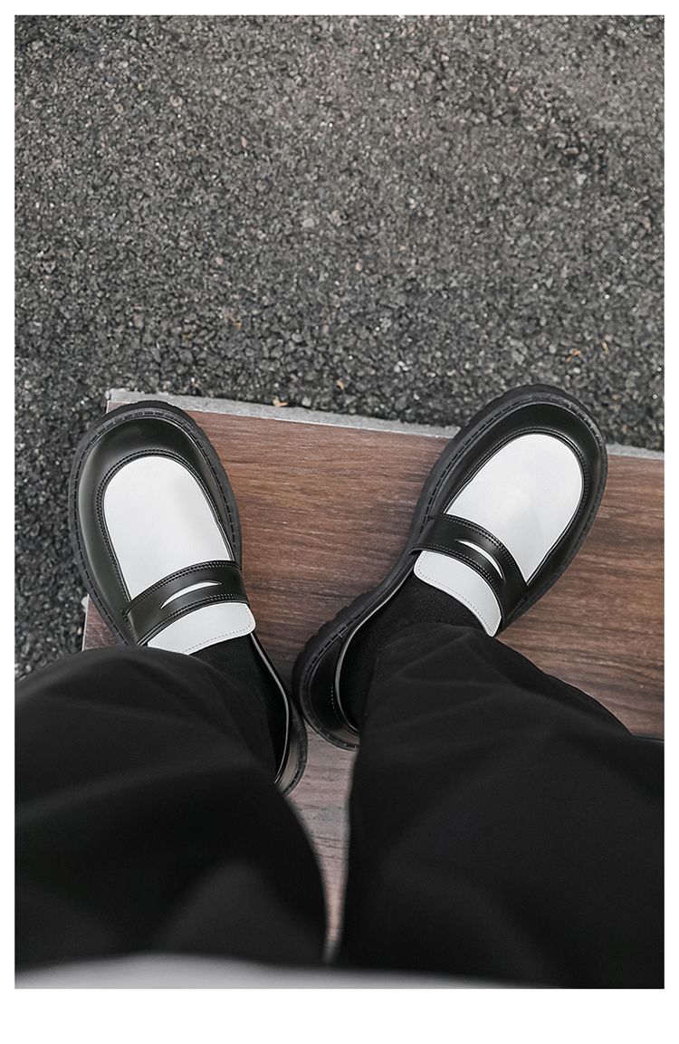 Chaussures Derby tendance pour homme ShoeVault, automne, style britannique décontracté, semelle épaisse et élégante, style rétro, rehaussantes, en cuir._voghion.com