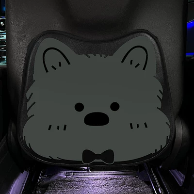 West Highland car seat back anti-kick pad, universal for rear seats, cute cartoon design, anti-dirt and wear-resistant car protective pad (Chair back anti-kick pad) - gray-west-highland-3d-anti-kick-mat-single-sheet