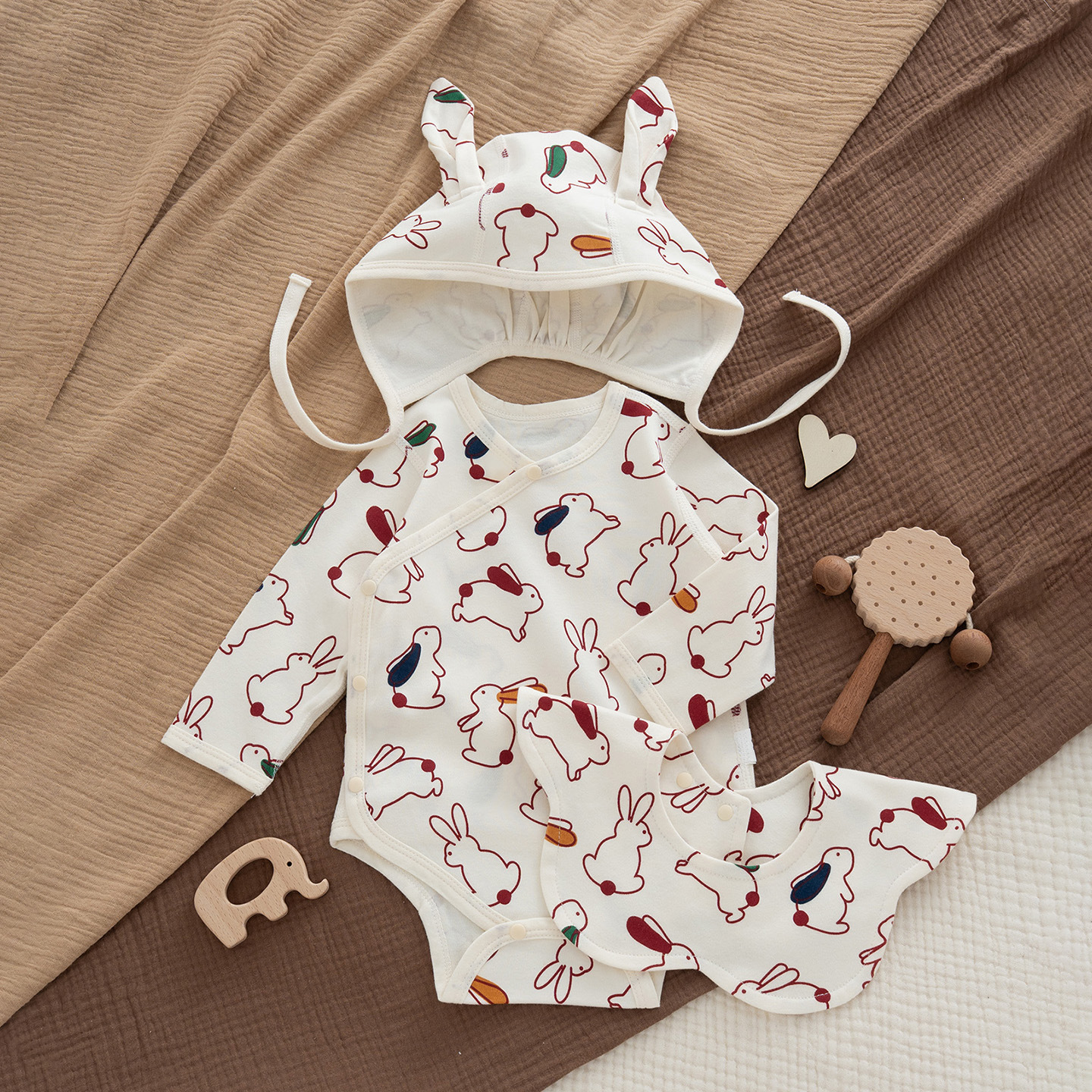 붉은 날 토끼 가방 방귀 세트 3 피스 세트