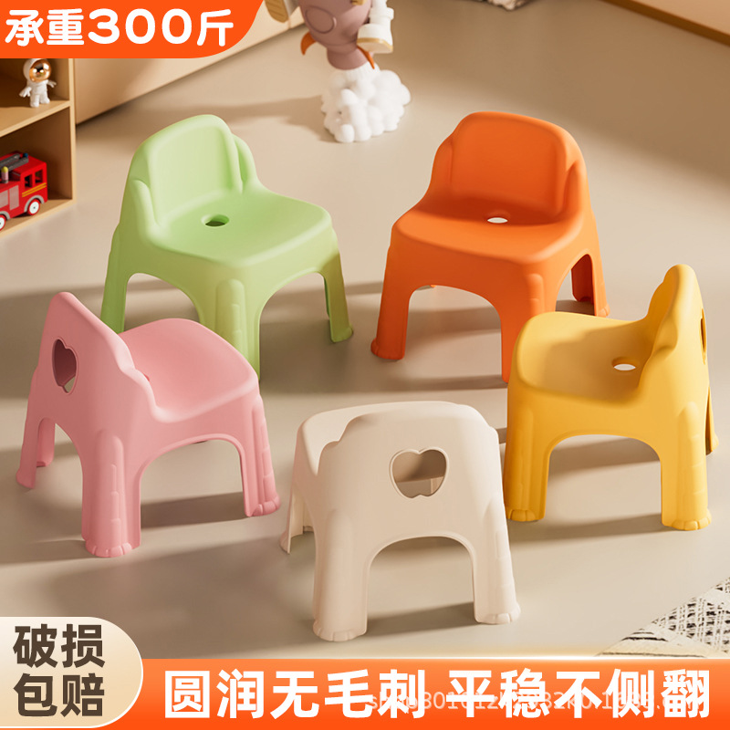 Stool for Home Use in the Living Room, Coffee Table, Bathroom, Children's Backrest Stool, Baby Dining Chair, Thickened Plastic Non-Slip Chair, Small Low Stool