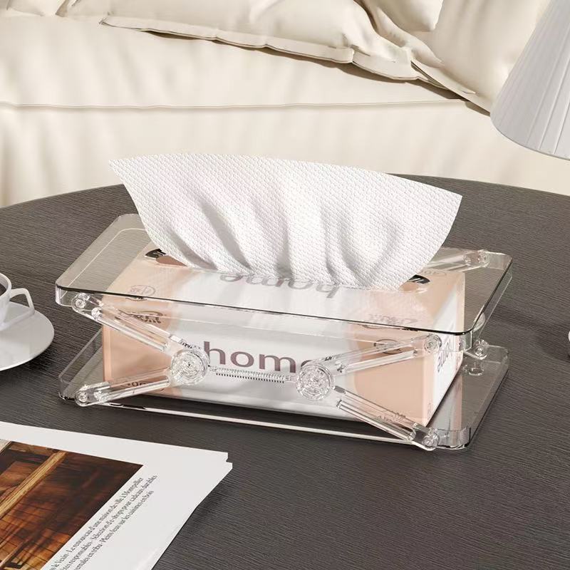 Tissue Box Liftable Paper Storage Box Creative Spring Paper Box Living Room Bedroom Restaurant Household Tissue Box