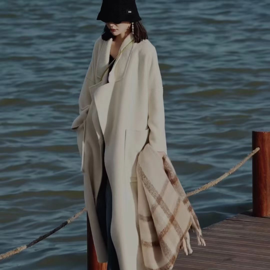韩版羊毛大衣高级感气质穿搭休闲宽松慵懒风双面呢毛呢羊绒外套女