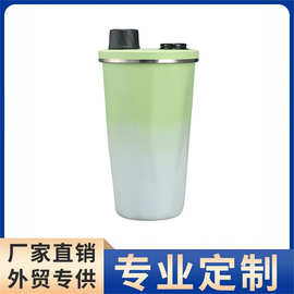 跨境新品保温杯保温保冷咖啡杯不锈钢随身杯学生吸管水杯汽车杯