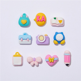Cartoon simulation stationery resin accessories diy material children's hairpin water cup storage box micro landscape patch jewelry