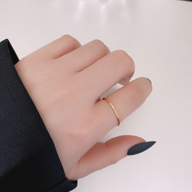 Rings Classification Fashion Round Titanium Steel Inlay Zircon Rings 1 Piece