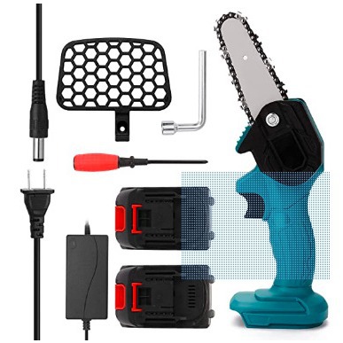 6寸21V电链锯木工护手安全单手电锯伐木工迷你电链锯手持