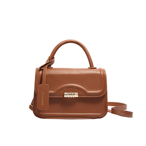 Western style simple texture handbag 2024 spring new versatile ins single shoulder crossbody bag temperament niche women's bag