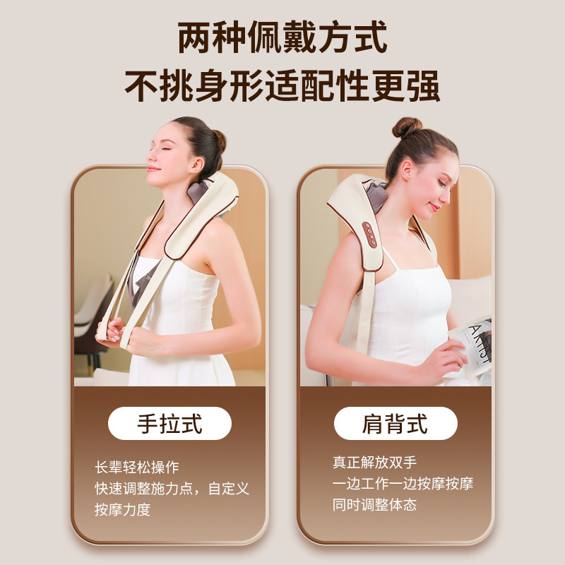 Neck and Back Massager, Lumbar Spine Unblocking Gadget, Nape Massager, Shoulder and Neck Heating Trapezius Muscle Massager, Gift