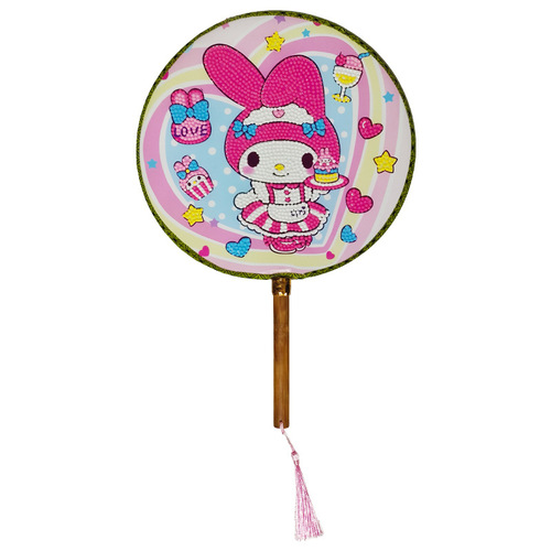 Fan diamond painting handmade diy girls and children diamond stickers  new dot diamond paste group fan painting