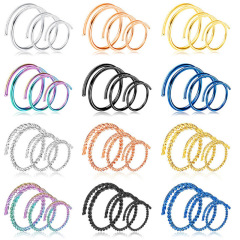 2022 New Amazon C-shaped nose stud body piercing jewelry stainless steel nose ornament wholesale