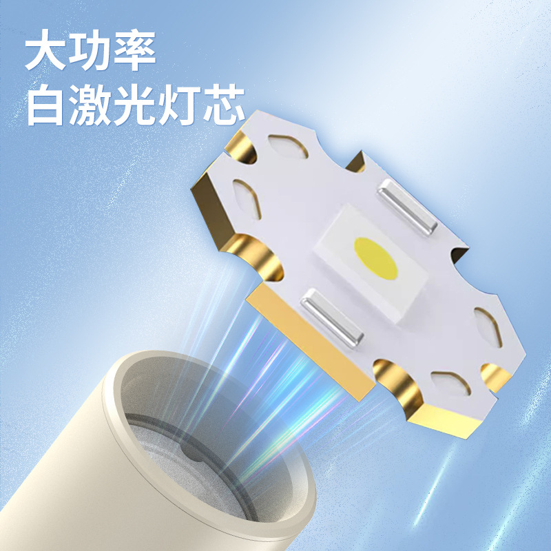 Linterna láser blanco cola de alta presión de doble arco de seguridad encendedor luz lateral de advertencia cubierta de luz suave linterna de iluminación