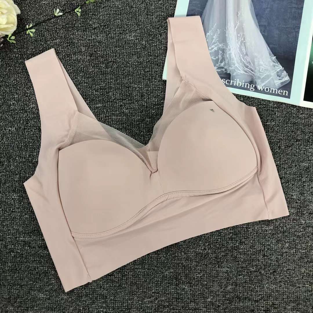 Nueva taza de látex sin marcas de alta calidad, chaleco de dama sin anillo de acero, bra de yoga, ropa interior deportiva, mujer al por mayor