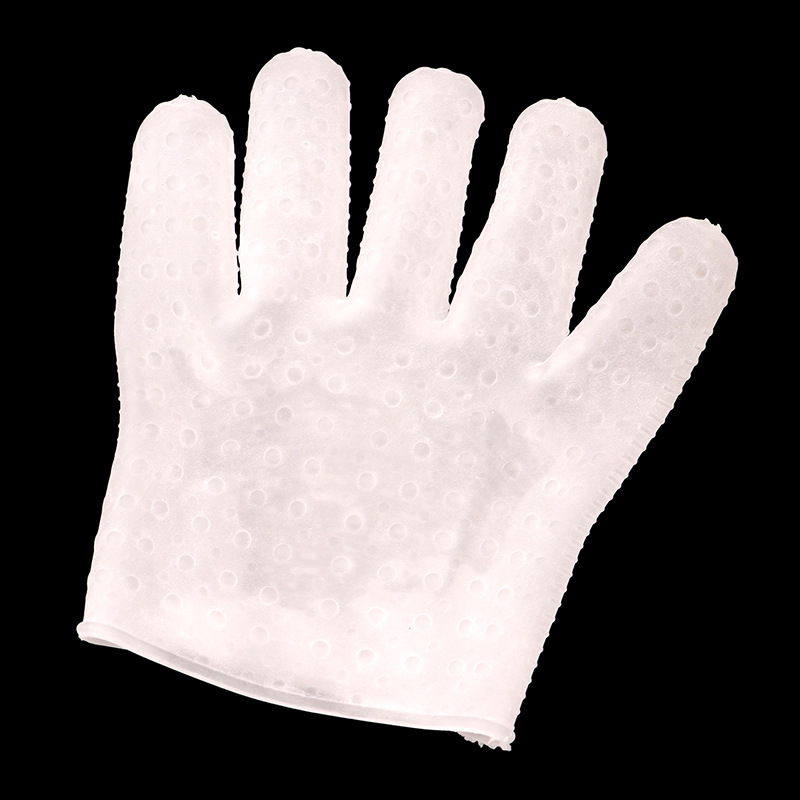 Dotted Silicone Erotic Massage Gloves, Textured Foreplay Teasing Gloves with Finger Sleeves — detail image 1
