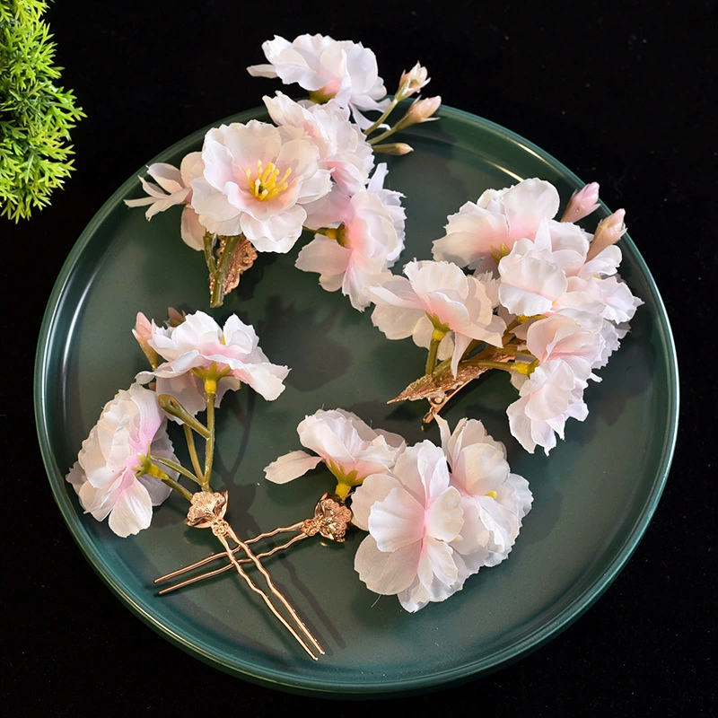 Оригинальный [вишневый цвет] шелковый цветок прядей